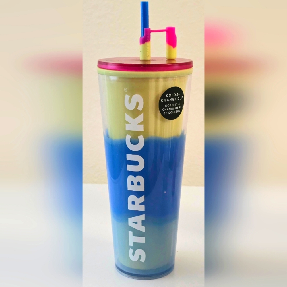 Starbucks Spring 2023 Color Changing Venti Cup Tumbler with Straw Topper